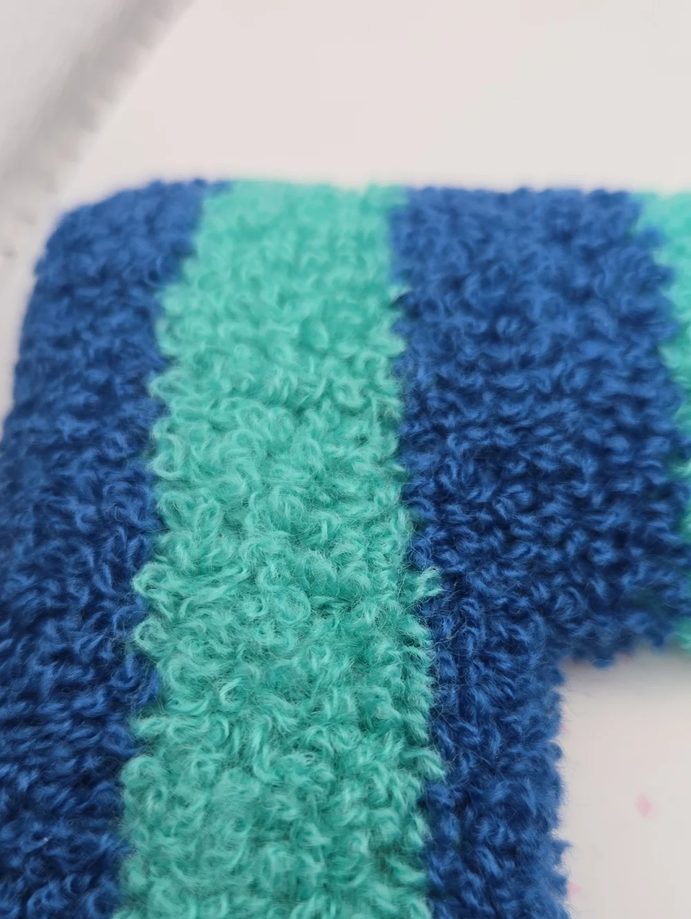 Tufted Picture Frame 4x6 Blue & Teal Striped Soft Plush Photo Frame